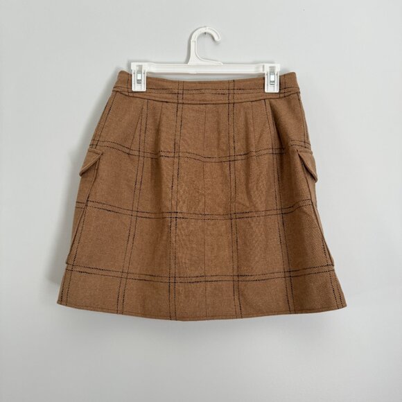 Madewell Curvy (Re)sourced Zip-Front Mini Skirt in Windowpane - Size 6 - Picture 2 of 3
